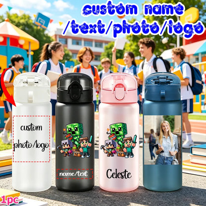 1pc Custom Back to School Game Character Pattern 780ml/26oz Plastic Water Bottle Outdoor Travel Sports Cup