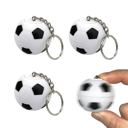 9Pcs Creative Soccer Keychains Stress Relief Stress Ball Rotate Football Shaped Pendant for Sports Bag Carnival Party Favors