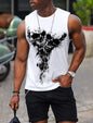 Sports Vest Mens Loose Summer Trendy Fitness Sleeveless Bottom Shirt Retro Oversized Round Neck Short Sleeve T Shirt 2Xs-6Xl