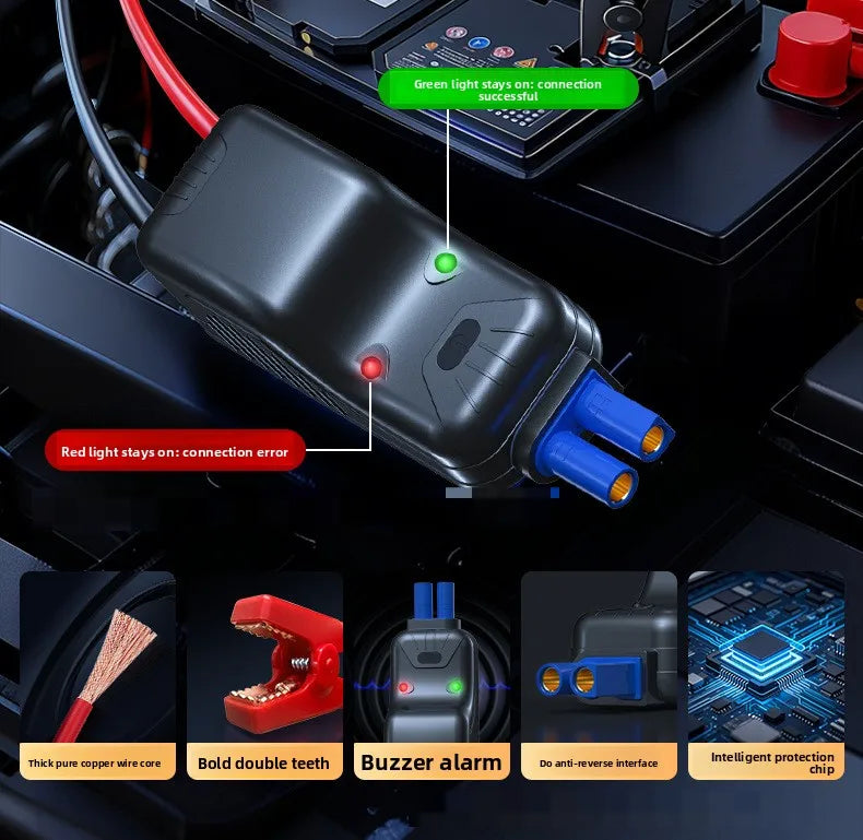 2-in-1 Car Jump Starter with Air Pump Portable Battery Booster Digital Tire Inflator for Car Truck Motorcycle