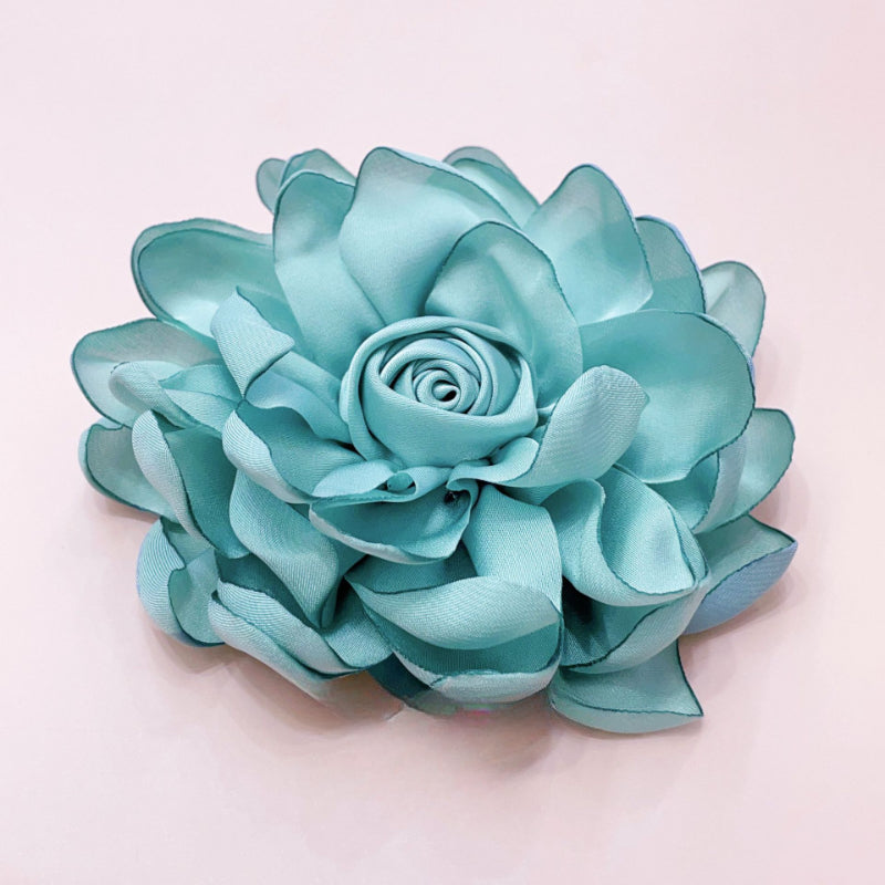 10cm Korean Fabric Rose Flower Brooches for Women Elegant Corsage Scarf Buckle Shirt Collar Pins Fashion Jewelry Wedding Brooch