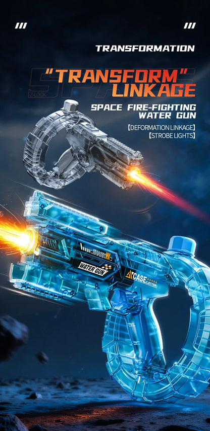 Children Energy Gathering Ring Electric Water Gun Led Emitting Automatic Continuous Water Squirt Gun Summer Outdoor Toy for Kids