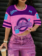 Women's Sports Jersey California 23 Print Short Sleeve T-Shirt Summer Graphic Tee Crop Top Football Jersey Sport T-Shirt