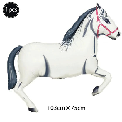 1pc Oversized Horse Balloon Cowboy Giant Horse Aluminum Film Balloon Farm Animal Horse Theme Birthday Party Decoration Kids Toys