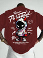 American men's summer personalized small devil letter print comfortable and breathable round neck T-shirt outdoor street top