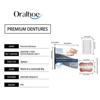 Premium Adjustable Denture Grooming Kit, Easy Daily Teeth Maintenance for Healthy, Beautiful Relaxed Smiles