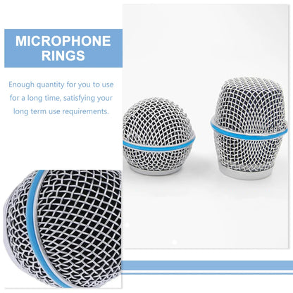 10pcs Microphone Grille Ring Rubber Suitable For Beta58a/87a Microphone Mesh Head Blue Rubber Microphone Ring Mesh Cover Ribbon