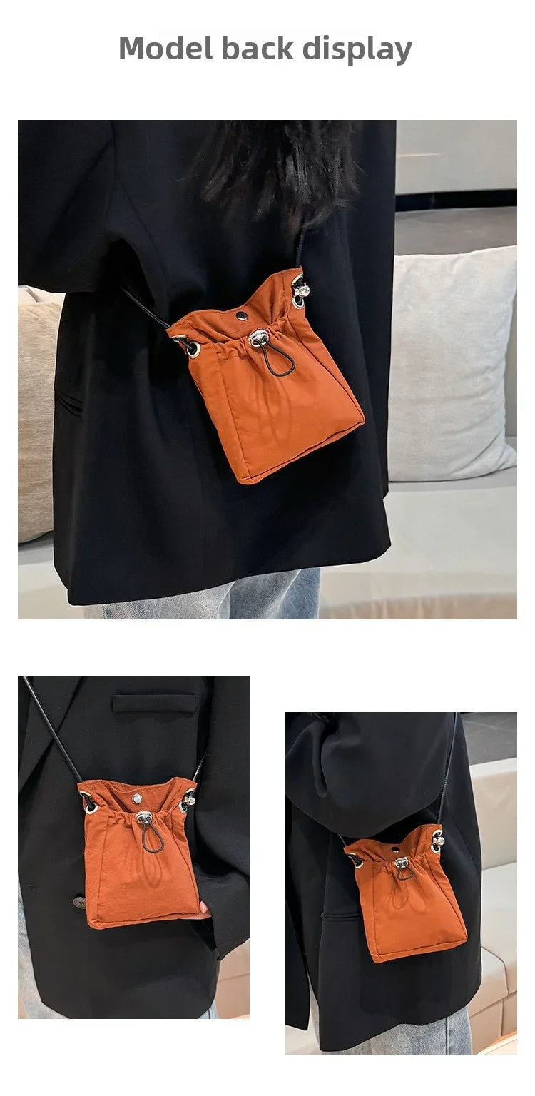 1× Nylon Crossbody Bag Soft Mini Phone Wallet Multifunctional Canvas Square Shoulder Bag Messenger Bag for Outdoor Hiking Travel