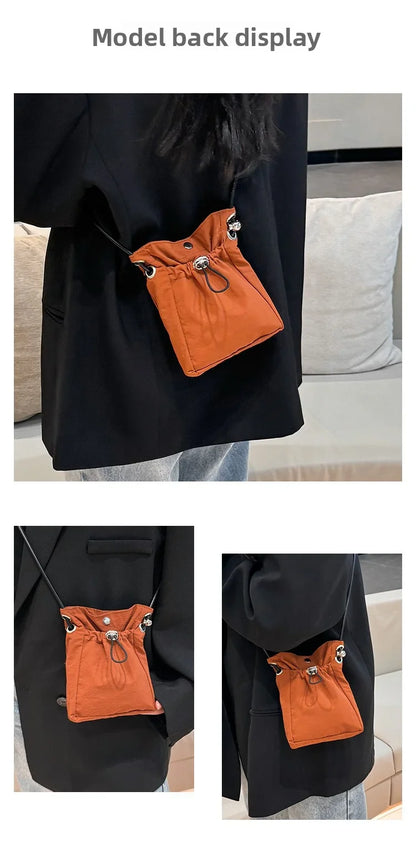 1× Nylon Crossbody Bag Soft Mini Phone Wallet Multifunctional Canvas Square Shoulder Bag Messenger Bag for Outdoor Hiking Travel