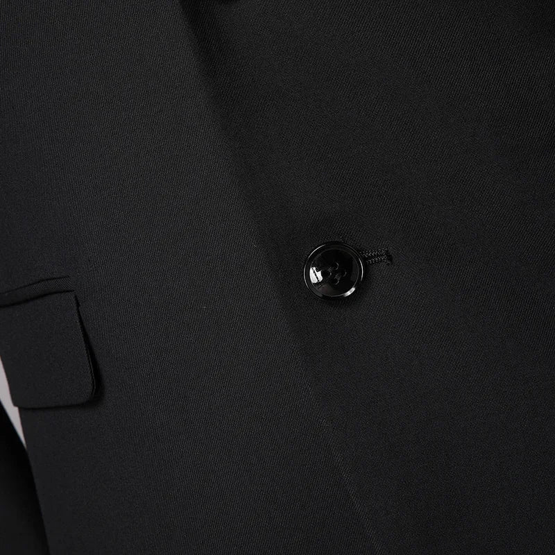 Suit Outdoor (Blazer+ Pants) Men's Fashion Gentleman's Business Suit Slim Outdoor Decoration Body Wedding Casual Suit