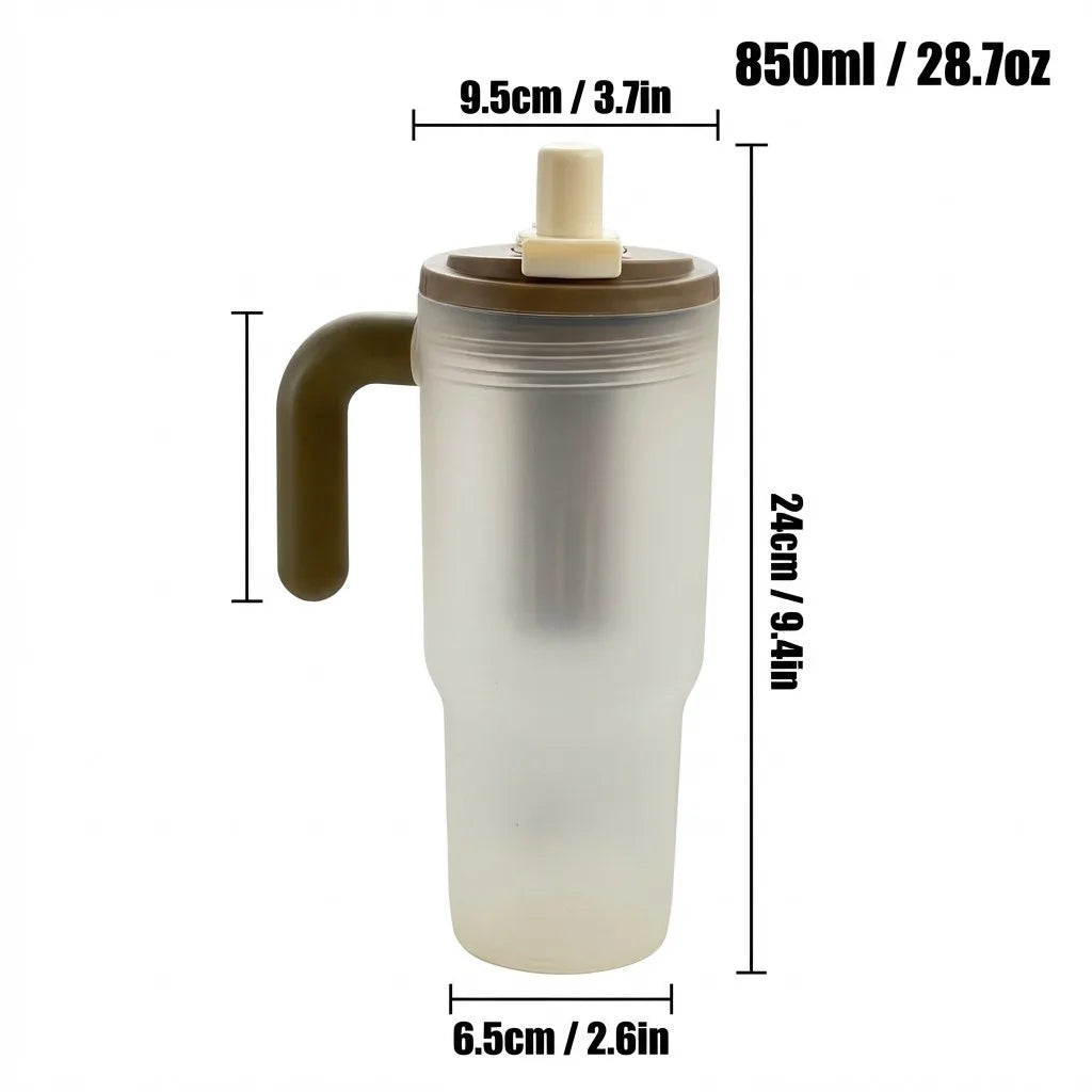 850ML Large Capacity Tumbler With Handle&Strainer Sport Portable Plastic Straw Water Cup Heat Resistant Leak-proof Water Bottle