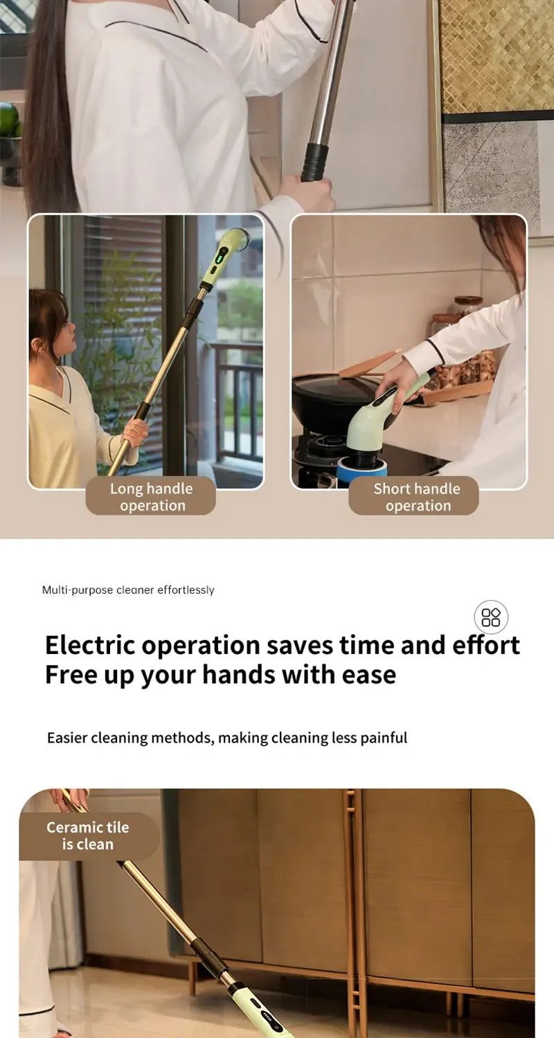 Cordless Spin Scrubber Electric Multipurpose Cleaning Brush for Kitchen Bathroom Toilet - Household Hair Brushes And Mops