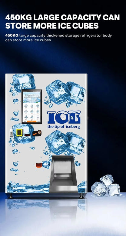 Customized Automatic Bagging and Sealing Packaging Ice Vending Machine, Reverse Osmosis Water Ice Vending Machine