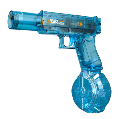 Electric Water Gun, Automatic Squirt with Pistol Realistic Gun Muzzle Flame Summer Outdoor Beach Swimming Pool Party Toy