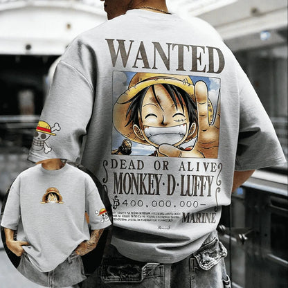 2026 Summer One Piece Retro Cosplay T-shirt Men's Oversize Casual Cotton Printed Short-sleeved Unisex Children's Sports Shirt