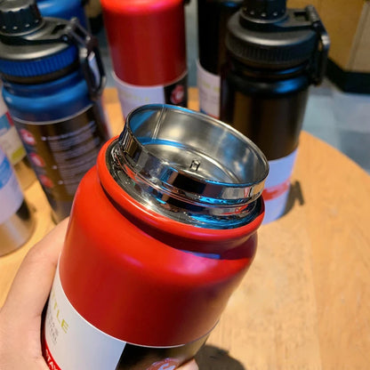 1PCS 800ML Outdoor Sports Thermos Water Bottle with Tea Filter 304 Stainless Steel Thermal Cup Leak-proof Flask
