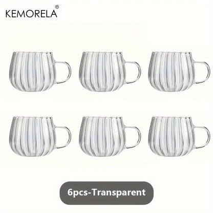KEMORELA 1/4/6PCS Halloween Pumpkin Shaped Glass Cups High Borosilicate Glass Water Cup 450ml Coffee Drinking Glasses For Juice