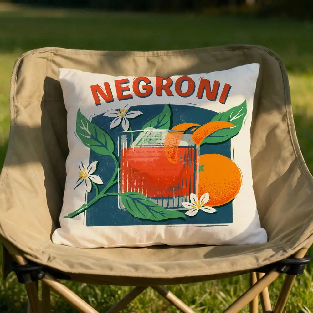 Negroni Cocktail Cushion Cover Soft Reversible & Durable Pillow Cover – Multi-Scene Use for Home & Car Daily Comfort