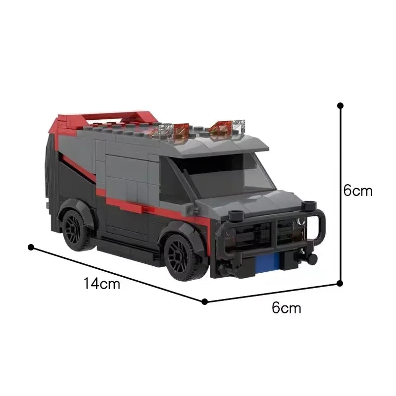 MOC-20604 A-Team Vehicle SWAT Team Car Toy Model Police Department Brick Building Set Children's Toy Gift 242PCS