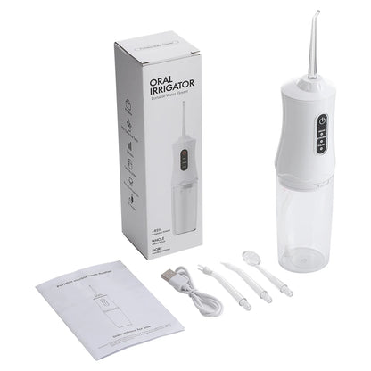 Inteligentny irygator doustny elektryczny 220 ml, nić wodna, 3 tryby, ładowalny, przenośny, irygator do zębów, do czyszczenia zębów