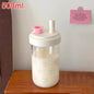 500/700Ml Pink Bow Water Cup With Straw Coffee Bubble Milk Tea Plastic Cup Large Capacity Students Water Bottle Straw Bottle