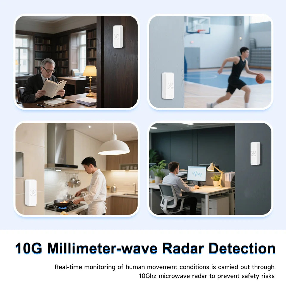 Tuya 10G Mmwave Human Motion Sensor Zigbee Smart Presence Detector Indoor Security Alarm System With App Control