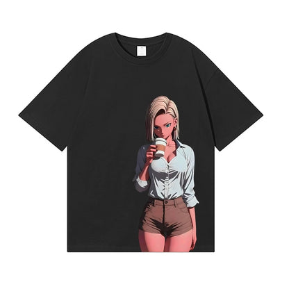 Dragon Ball Android 18 Japanese Style Classic Tee High-quality Streetwear Men's Clothing Women Clothing 2026 Summer New T Shirt