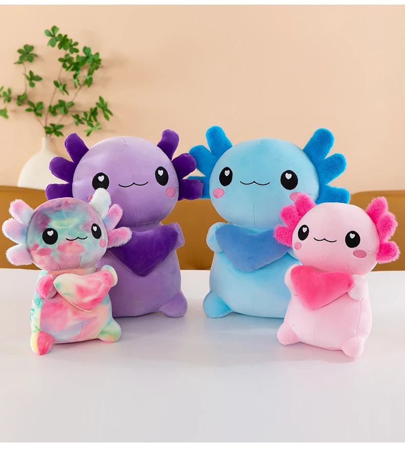 Cross-Border New Model of Axolotl Plush Toy in Four Colors, Cross-Border Hexagonal Dinosaur Toy, Soft Axolotl for Couples