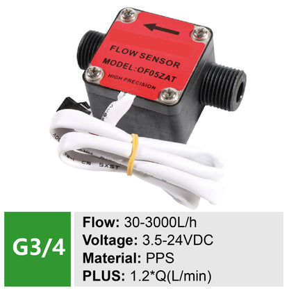 Liquid Flow Sensor G1/4 G1/2 G3/4 DC 3.5‑24V Pulse Gear Flow Meter 18‑3000L/H for Water Oil Milk Measurement