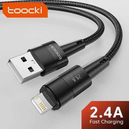 Toocki USB Cable For iPhone 14 13 12 Pro Max X XS XR 8 7 Plus iPad Fast Charging Charger Aluminum iP Cable For iPhone Data Cord