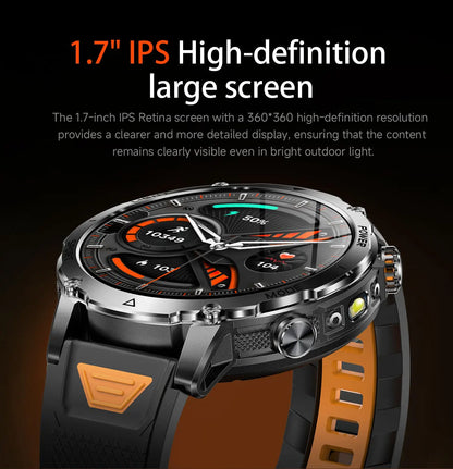 2026 Nowy Wojskowy CZOŁG Smartwatch Połączenia Bluetooth Wodoodporność 10ATM Bateria 1400mAh Monitorowanie Tętna Zegarek Sportowy Outdoor Męski