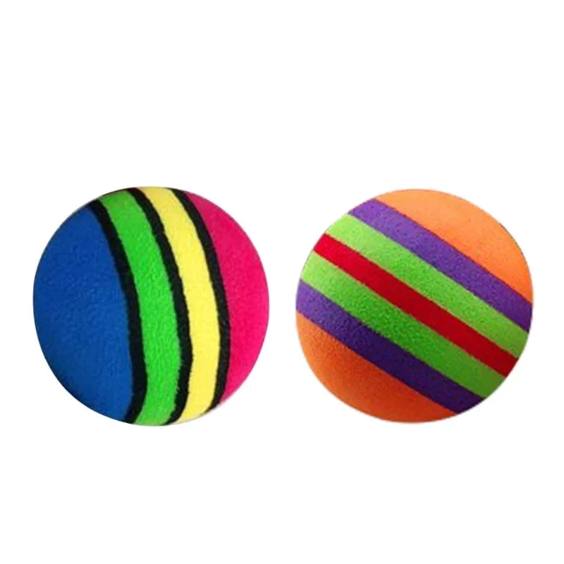 10Pcs Colorful Cat Toy Ball Interactive Cat Toys Play Chewing Rattle Scratch Natural Foam Ball Training Pet Supplies