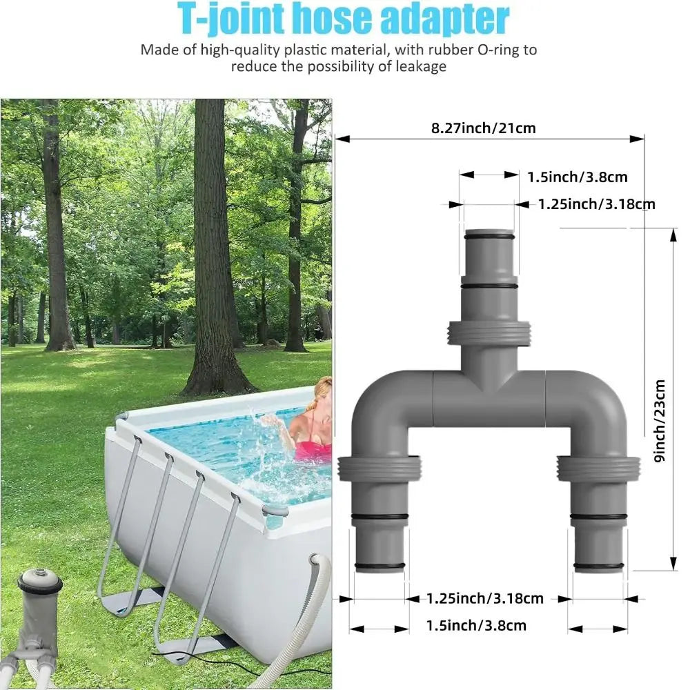 Replaceable Swimming Pools Hose Connector Coupling Interconnecting Coupler with Rubber O-Ring T-Joint Pipe Filter Pump Adapter