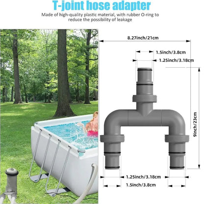 Replaceable Swimming Pools Hose Connector Coupling Interconnecting Coupler with Rubber O-Ring T-Joint Pipe Filter Pump Adapter
