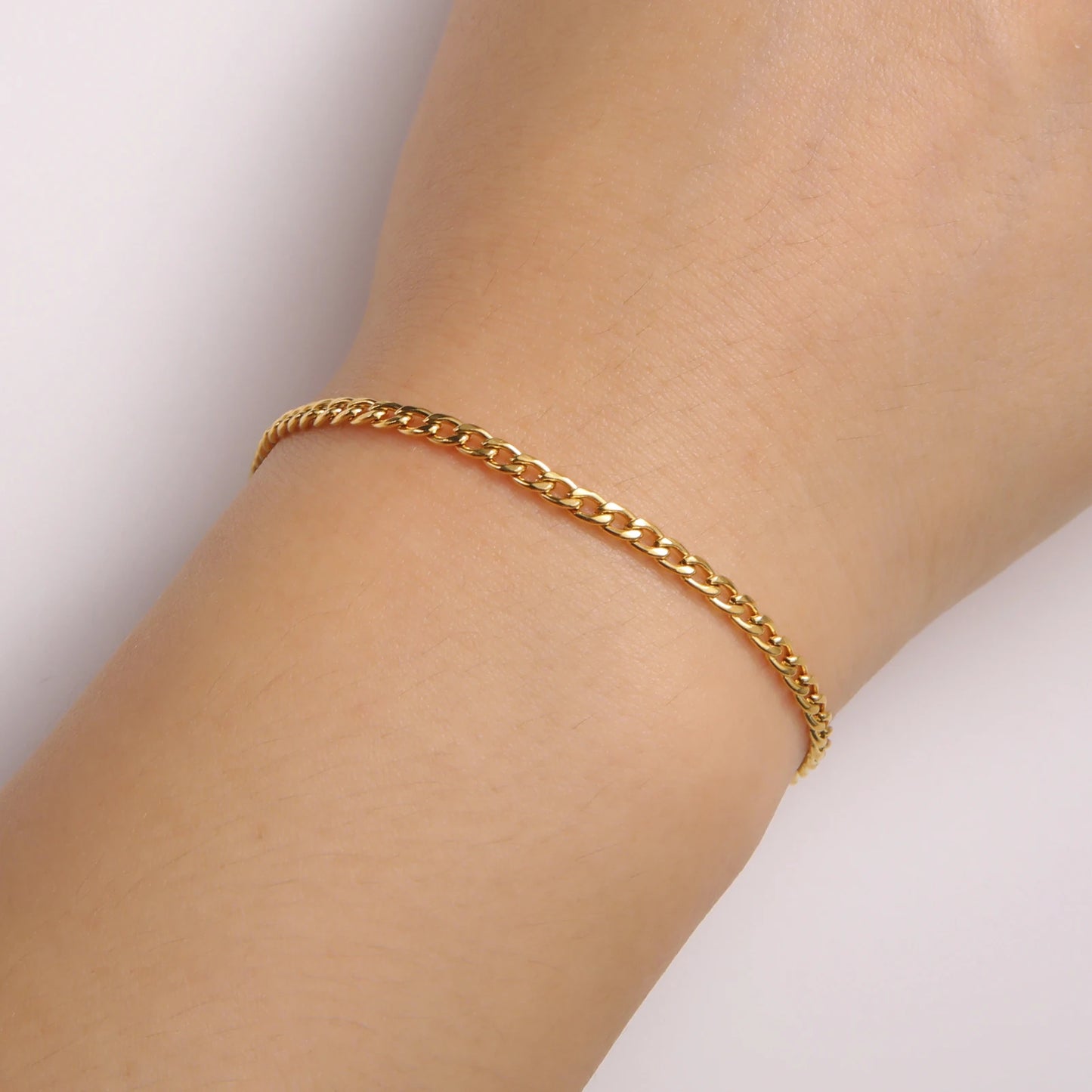 Punk Cuban Chain 3-10mm Wide Minimalist Bracelet Men Women Stainless Steel Gold Color Basic Hip Hop Figaro Chain Jewelry Gift