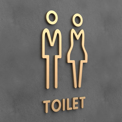 Matte Black Gold Toilet Sign Plate Acrylic 3D Wash Room Door Wall Label Sticker Wc BathRoom Signage Board Art Hotel Home Decor
