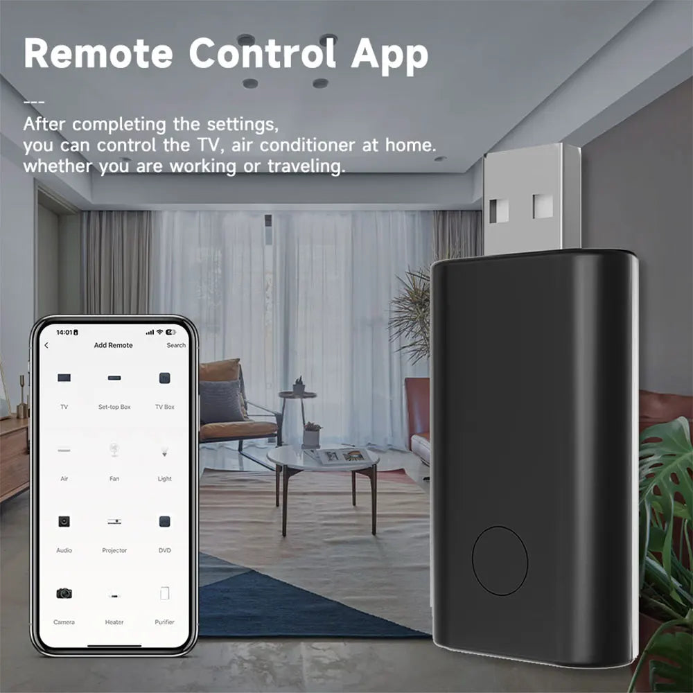 Smart WiFi IR Remote Control USB Mini Universal Infrared Controller Compatible with Alexa Google Assistant Tuya Smart Home