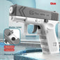 @Electric Water Gun Rechargeable Automatic & Manual Spray Gun Capacity Range Up to 32 FT Range for Adults & Kids