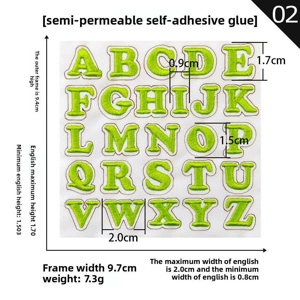 26pcs Small Letter Embroidered Patches Self-Adhesive Fabric Stickers Patche For Fabric, Clothes, Hat, Socks, Jeans,Backpacks