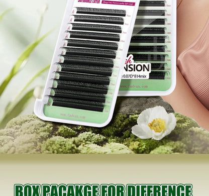 FADVAN 3D/4D/5D W Shaped Double Tips Eyelashes Extensions Natural Softlight Volume Fanning Lashes 0.07 Curl C D Black Eyelashes