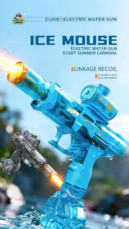 Fun electric pulse water gun, simulated flame sensing light, fully automatic toy water gun, adult outdoor beach toy