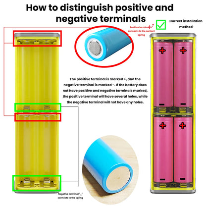 65W PD Fast Charge 8-Cell Solderless 18650 Power Bank Case 3.3-24V Adjustable DC DIY Battery Box LED Display Outdoor Light