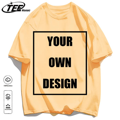 Men's Personalized T-shirt 100%Cotton Tee Custom Shirt Make Your Design Logo Text Men Women Design Your Gift Couple Tshirt