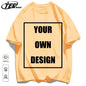 Men's Personalized T-shirt 100%Cotton Tee Custom Shirt Make Your Design Logo Text Men Women Design Your Gift Couple Tshirt