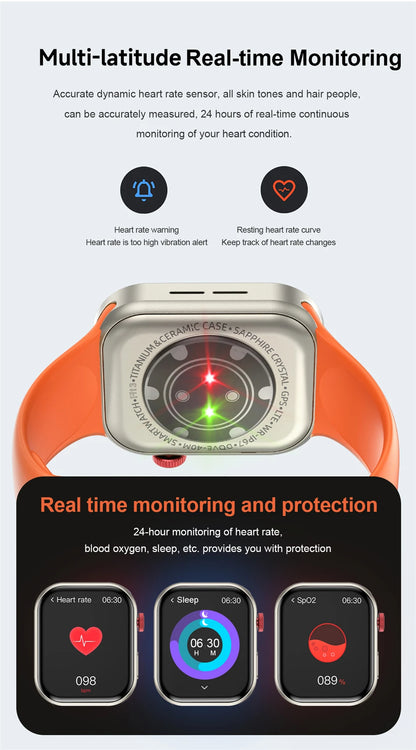 LIGE New 2.01-inch Smart Watch Men Women Heart Rate Health Monitor HD Bluetooth Call Waterproof Sport Smartwatch for Android iOS