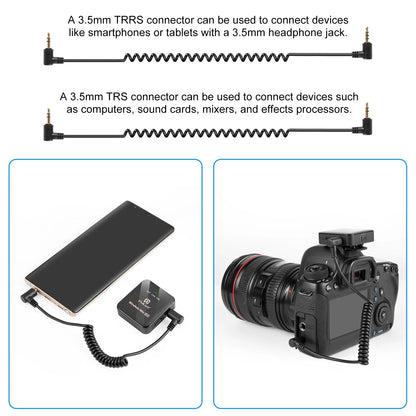 PULUZ Wireless Lavalier Microphone Live Broadcast YouTube Gaming Microphone For iphone/Android/3.5mm DSLR Camera Audio Recording
