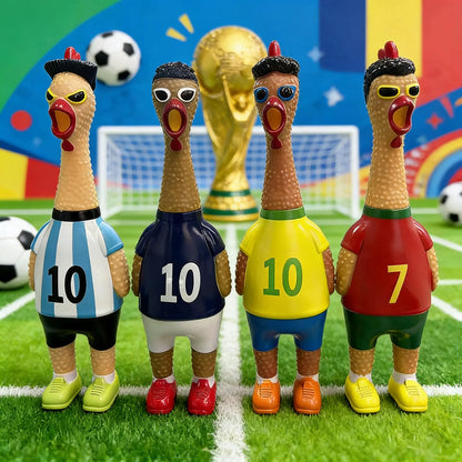 Football star jerseys screaming chicken toys, funny squeezers, decompression toys for World Cup parties.