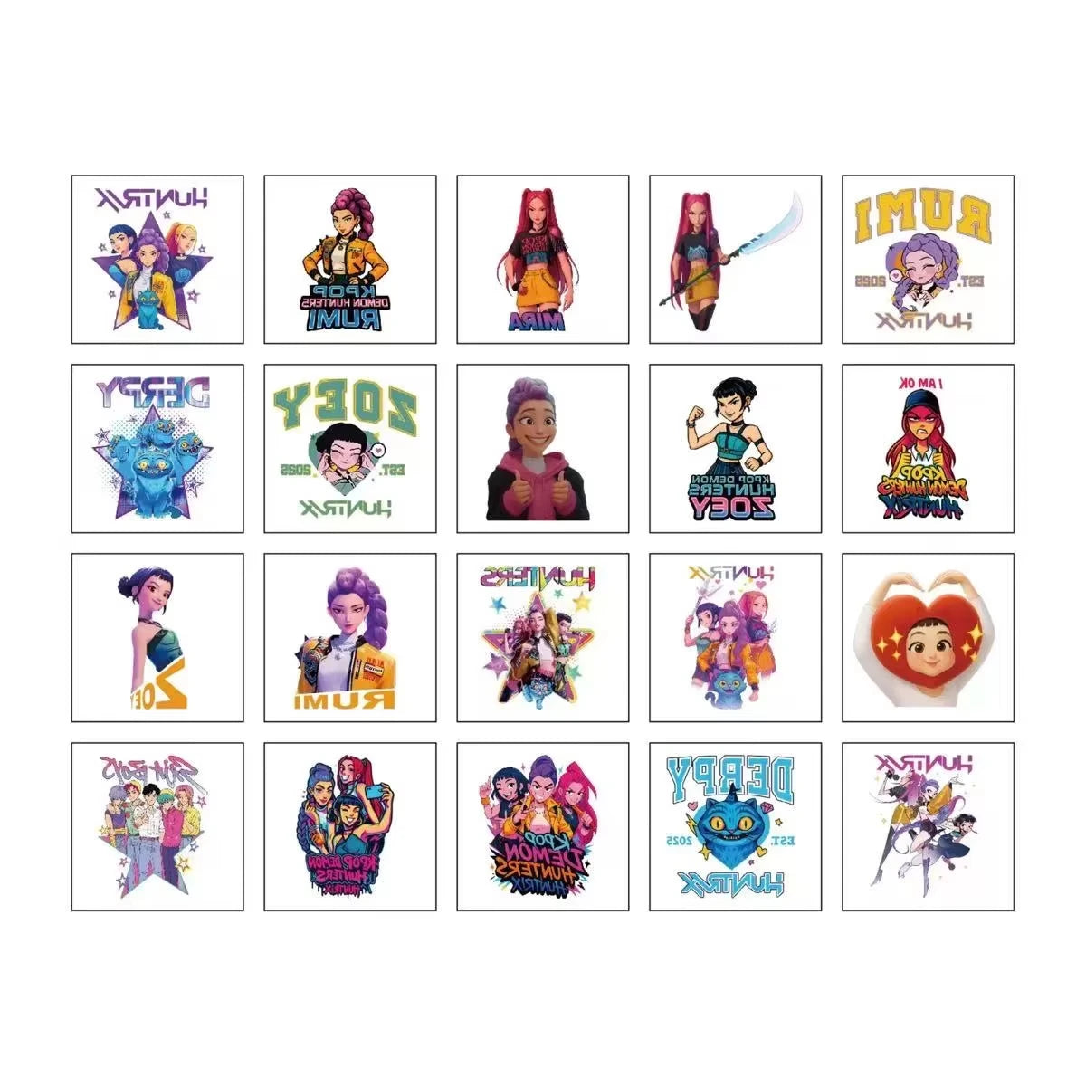 20pcs/set Girl Group Theme Temporary Tattoo Sticker Tattoo Sticker Demonizing For Party Gifts