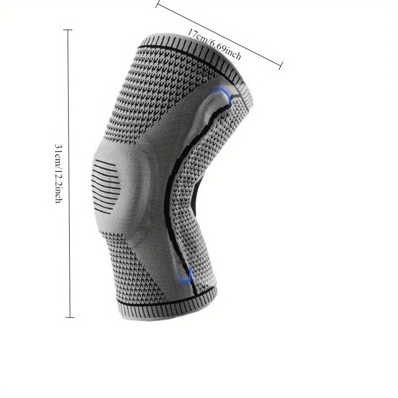 Non-Slip Knee Support Brace, Pad Stabilizers Comfort, Elastic Knee Braces, Fit Compression Sleeve for Arthritis Sports-Grey, M