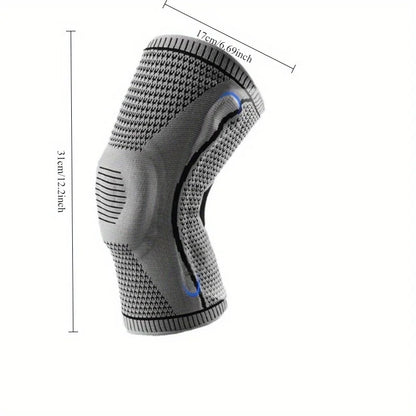 Non-Slip Knee Support Brace, Pad Stabilizers Comfort, Elastic Knee Braces, Fit Compression Sleeve for Arthritis Sports-Grey, M